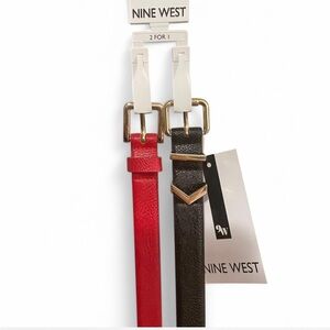 2 pack of Nine West Women’s Belts size Large Red&Black NWT